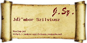 Jámbor Szilviusz névjegykártya